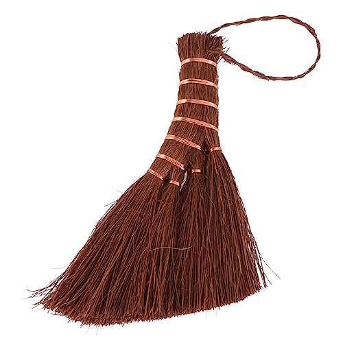 FOMIYES 1pc Mini Brown Broom Small Cleaning Tool Small Broom Prop Mini Broom Cleaning Tool Mini Cleaning Broom Compact Broom Natural Palm Broom Home Use Mini Broom Mini Cleaning Tool