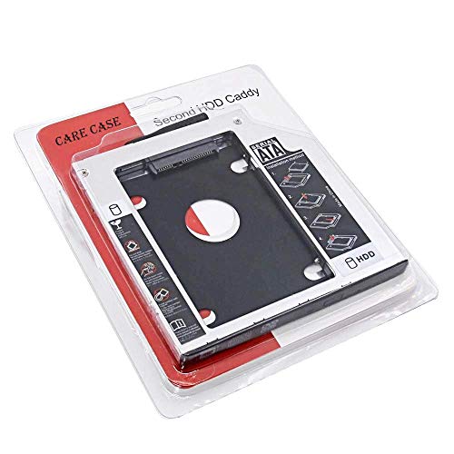 CARECASE® Universal 9.5mm SATA to SATA 2nd SSD HDD Hard Drive Caddy Adapter Tray Enclosures Compatible with DELL, HP, Lenovo ThinkPad, ACER... - Image 2