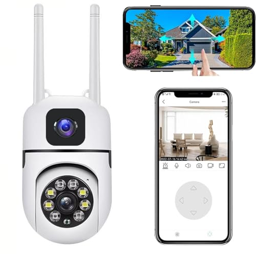 Image of Dr Vision 4+4MP Smart WiFi PTZ CCTV Camera for Home Outdoor | Color Night Vision | Motion Detection | Two-Way Audio | Wireless Security Camera with Mobile App V380 Pro (Dual Lens Mini Dome)