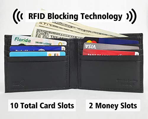 Corner Monogram Initial Engraved Personalized One Black Wallet Personalized Men's Bifold Leather RFID Blocking Wallet for Groomsman Best Man Wedding Party Gift4