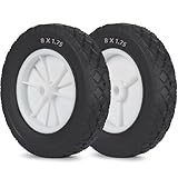 GIGOOL 8 Inch Wheels for Oregon 72-108 Hand Trucks, Replacement Wheels Fit for Radio Flyer Wagon BBQ Grill Craftsman AYP MTD Lawn Mower, Pack of 2