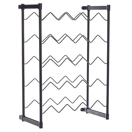 Garrafeiro Metaltru Preto Adega Suporte para 20 Garrafas