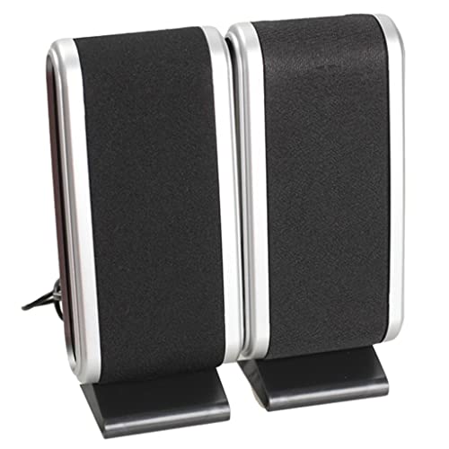 USBコンピュータスピーカー2個 ポータブルスピーカーステレオ 3.5mm デスクトップPCラップトップ用イヤージャック付き