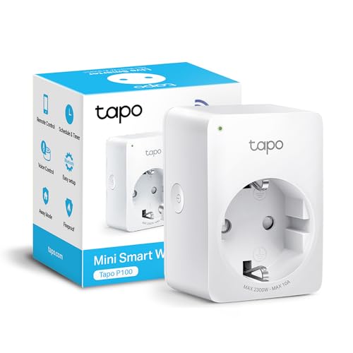 Tapo P100 Presa Intelligente WiFi Smart Plug, Compatibile con Alexa e Google Home, Programmazione, Controllo Remoto tramite APP, 10A, 2300W 1pz