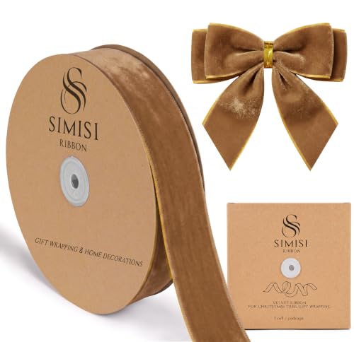 Copper Velvet Ribbon 1.5'' 25 Yards for Christmas...