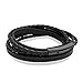 555Jewelry Mens Unisex Stainless Steel Braided Wrap Multi Layer Layered Leather Cord Magnetic Clasp Wraparound Vintage Wristband Vintage Fashion Accessory Jewelry Bracelet, Black 7.5 Inch