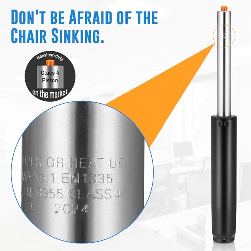 Image of Office Chair Gas Cylinder, Class 4 Chair Gas Lift, Heavy-Duty 1000lbs Office Chair Cylinder Replacement, 12-18inch Universal Office Chair Gas Lift Cylinder Replacement for Gaming Captain Home Chair