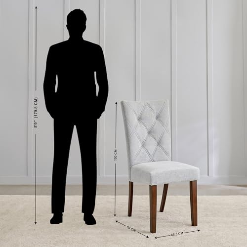 Image of Home Centre Harmony Sia NXT Set of 2 Fabric Dining Chairs - Grey