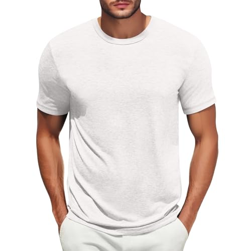 Men's T-Shirts Cotton Athletic Short Sleeve Soft and Comfortable Crew Neck Casual Tee Basic Summer Fall Workout Tops