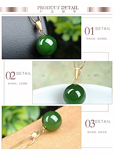 Collier pendentif jade vert et cristal émeraude de style minimaliste chic - 5