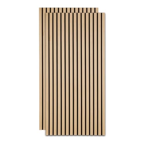 𝗝𝗮𝘆𝘀𝗲𝘂𝘄 Panneaux acoustiques en bois 2 pièces 120 x 60 cm, 2 panneaux de 120 x 60 cm, placage bois et feutre, revêtement mural pour...