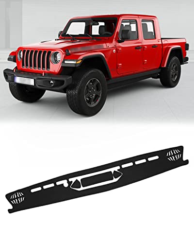 FIILINES Dash Cover Compatible with 2020-2024 Jeep Gladiator JT Dashboard Cover Mat for Gladiator Accessories Mesh Dash Mat Non-Slip No Glare