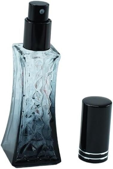 Mini butelki podróżne na perfumy, atomizer do perfum 1 szt. Puste butelki do ponownego pakowania Szklane butelki na perfumy 21 ml kolorowe butelki z rozpylaczem (kolor: czarny) (Color : Schwarz)