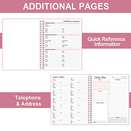 Daily Planner Undated - To Do List Notebook , 7" X 9" Hourly Schedule Calendar Planner Meal, Day Planner Appointment Book With Pocket, Flexible Cover #TOP3