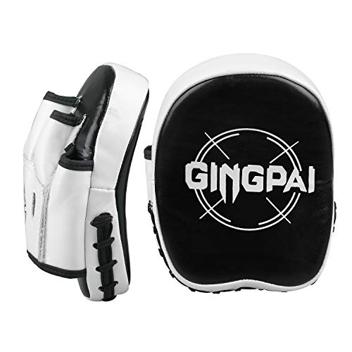 GINGPAI - Manoplas de boxeo curvadas para entrenamiento de artes marciales mixtas, karate, muay thai, kick, sparring, artes marciales 1 pieza (negro)