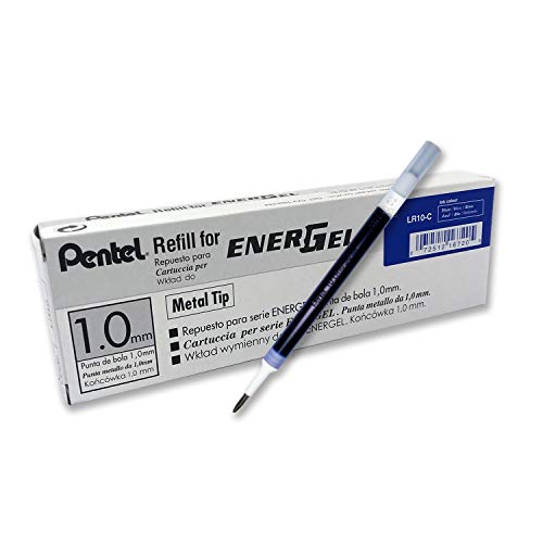 Pentel Refill Ink For Bl60 Energel Liquid Gel Pen, 1.0Mm, Metal Tip, Blue Ink, Box Of 12 (Lr10-C-12) #TOP21