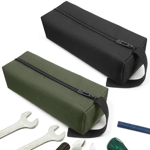 2 Stück Werkzeugtasche Klein Tragbare Reißverschluss Kleine Mehrzweck Verschleißfest Aufbewahrungstasche Mit Tool Bag Werkzeugaufbewahrungstasche Segeltuch für Elektriker Schreiner Architekten