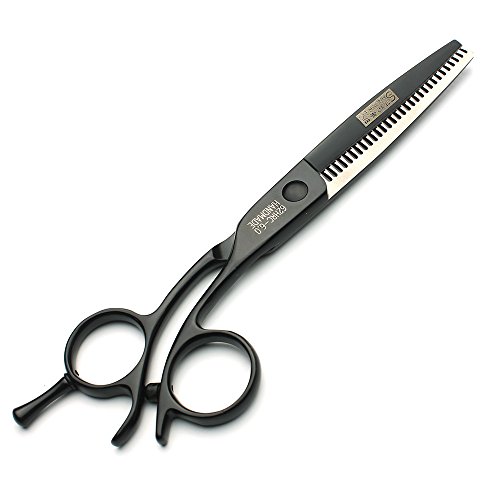 Ciseaux de coiffeur professionnels 6 pouces 440C noir pour désépaissir les cheveux - 3