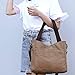 Women's Canvas Shoulder Bags Tote Purses Satchel Work Travel Crossbody Bag (Brown)