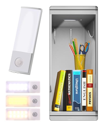 Image of PJT Magnetic Locker Light,LED Motion Sensor Cabinet Light with 3 Color Temps for Dorm Room,Portable School Locker Decorations Accessories Closet Lights for Girls