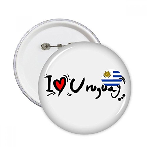 Badge rond Uruguay souvenir cœur d'amour, idée décoration de cadeau