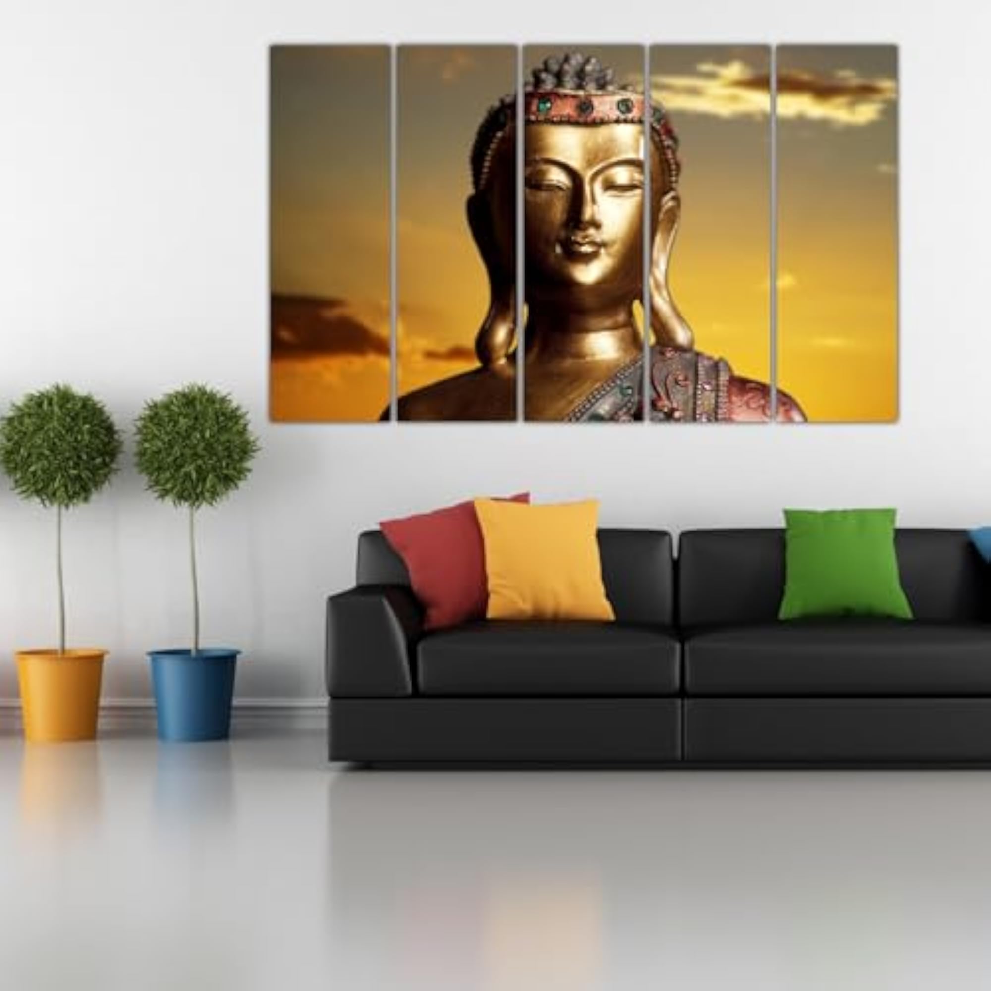 Buddha Canvas Multiple Frames Painting Set of 5