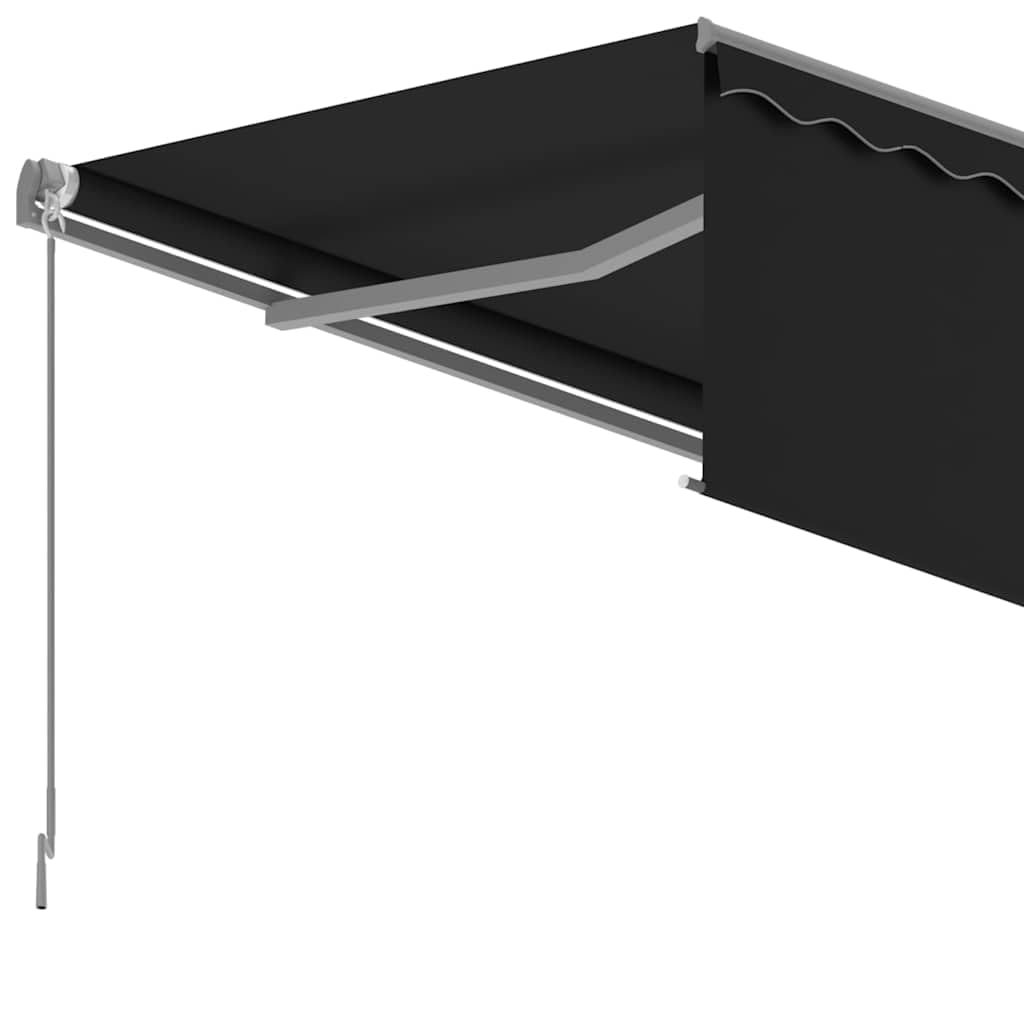 Auvent rétractable manuel avec store 5x3 m Anthracite