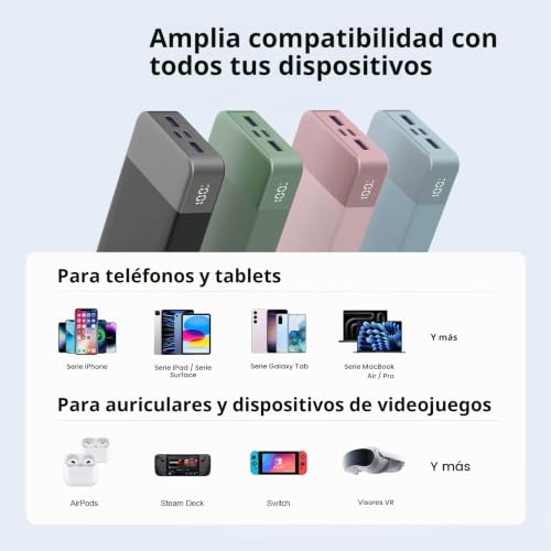 NOBIS Power Bank 65W 20000mah Bateria Externa Carga Rap...