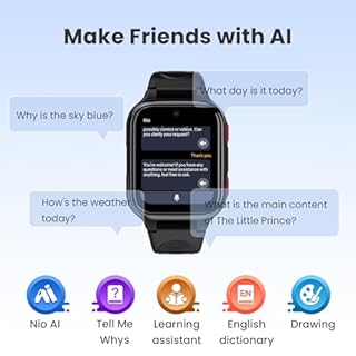 LAGENIO K9 Kid Smartwatch AI avec GPS et téléphone, 1.78'' AMOLED 4G pour Enfants avec Appel vidéo, réveil, Mode école, IP68 étanche Smartwatch pour Enfants pour Adolescents à partir de 6 Ans