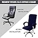 Velvet Plush Stretch Computer Office Chair Cover with Armrest, Solid Color Spandex Slipcover for Pets & Kids, Removable Universal Desk Chair Covers for Swivel Rotating Chair (Navy Blue,Large)