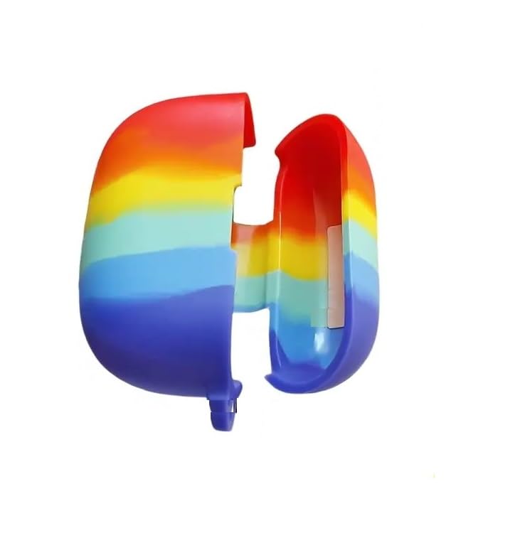 Image of ColorCase Rainbow Design Front & Back Silicon Protective Case Cover for Realme Buds T300 TWS - (Multicolor)