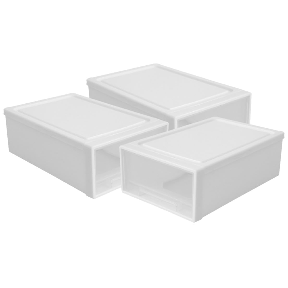 Organizador de Plástico Apilable Tres Cajones, Caja de Almacenamiento para Escritorio, Diseño Desmontable y Capacidad Grande para Uso en Casa
