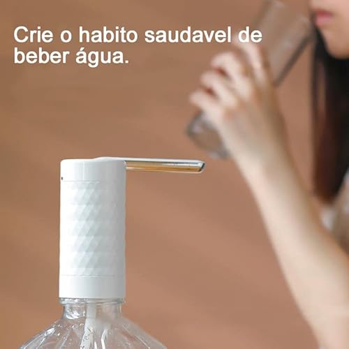Bomba Agua Eletrica Manual Galao 18 Litros Garrafao Filtro Dispenser Usb Portatil Multiuso Bebedouro