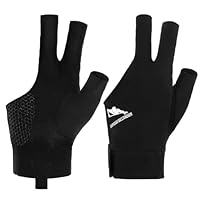 Bremorou Billard Handschuh Klein Billardhandschuh Links Billiard Pool Cue Gloves rutschfeste Poolhandschuhe Zubehör Geeignet Verstellbarer Snooker Handschuhe für Carom Spiele Schwarz
