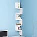 BAKAJI Libreria Scaffale Mensole da Parete Angolare Design Moderno in Legno MDF con 5 Ripiani ad Angolo Dimensioni 120 x 20 cm Colore Bianco