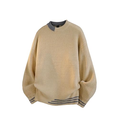 Prenda de punto casual de hombre jersey holgado cuello redondo invierno 4