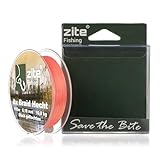 Zite Fishing 8X Geflochtene Angel-Schnur – Geflechtschnur 8-Braid Barsch Zander Hecht Angeln - Rundgeflochten 155m Orange (Hecht, 0,18 mm – Tragkraft 10,8 kg)
