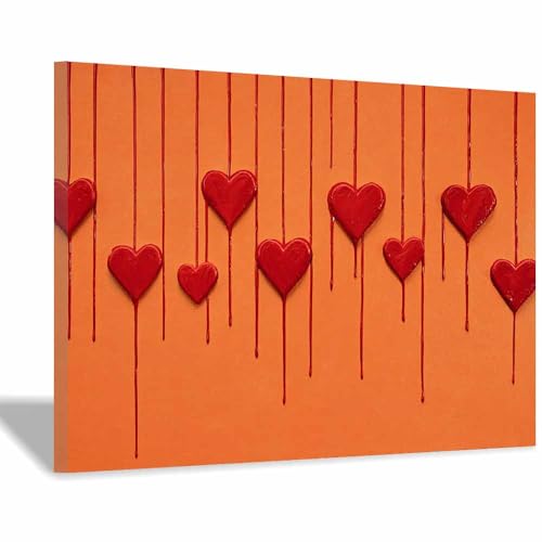 Mariage cadeaux d'anniversaire toile cœur romantique rouge CUDAOO encadrée