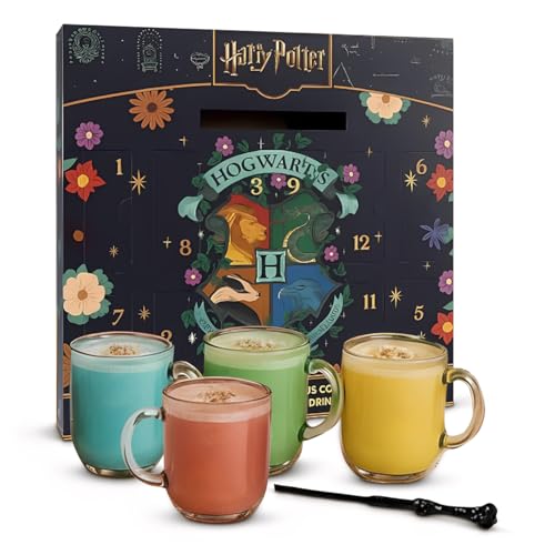Image of Harry Potter Hot Chocolate Advent Calendar 2025-12 Days Christmas Countdown Calendar of Delicious Colour Changing Chocolate Flavour Drinks & Stirring Wand. Harry Potter Gifts for Kids