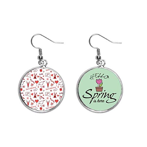 Pendientes de conejo rojo colgante decorativo de San Valentín joyería de primavera