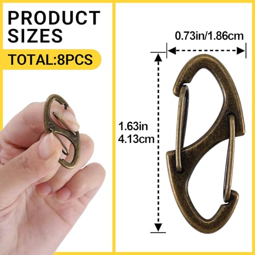 Image of 8 Pcs Zipper Clips Anti Theft Deterrent, Dual Opening Zippers Pull Replacement, Zipper Locks for Backpacks, Camping, Suitcases (Bronze)