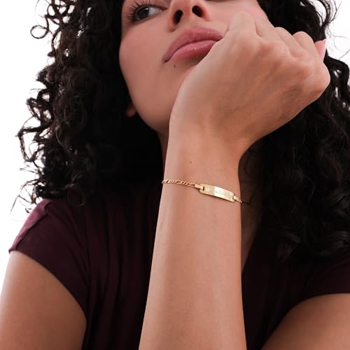 14K Solid Gold or Gold Plated Medical ID Bracelet for Women and Men, Custom Engraved Alert Bracelet, ''Type 2 Diabetes'' Medical Jewelry4