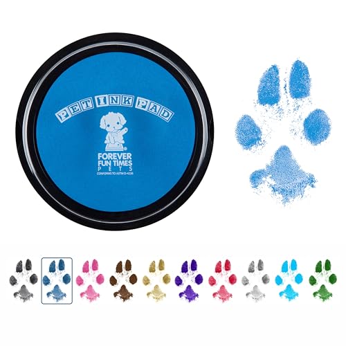 Image of Forever Fun Times Easy-Clean Pet Paw Print Kit | Get Hundreds of Prints from One Low-Cost Paw Print Kit | 100% Safe and Pet-Friendly | No-Mess Paw Print Pad with a Choice of Three (Big Blue)