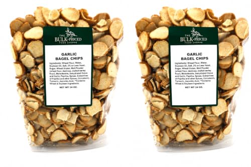 Garlic Bagel Chips, Bulk Size (1.5 lb. Resealable Zip Lock Stand Up Bag) (Pack of 2) image 3