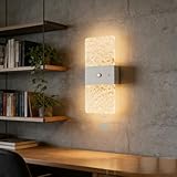 TZSMUM LED Interior Aplique de Pared con 120° Sensor de Movimiento Lámpara de Pared 3000K/4000K/6000K Regulable Luz de Pared Acrílico USB Recargable Magnético para Cucina (Rectangular,Blanco)