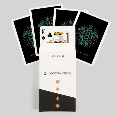 Lantern Press Baraja Poker 52 Cartas Neon Turtle miniatura 6