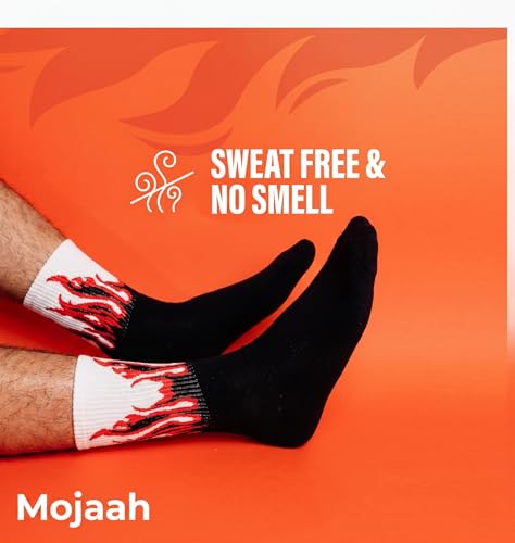 Image of Modal Cotton Anti-Bacterial Anti-Fungal Flame Socks for Men & Women | Anti-Odour Breathable Soft Crew Socks | Pack of 4