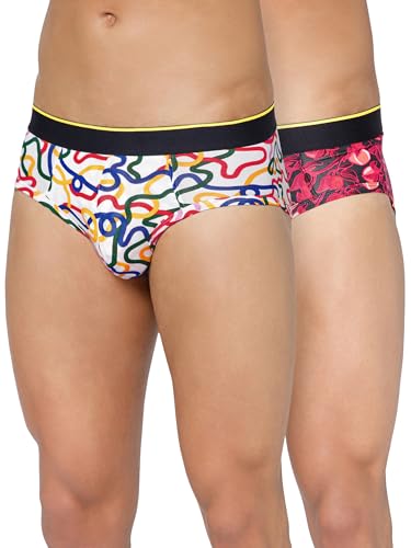 Image of Bummer Men's Printed Micro Modal Briefs Underwear | Ultra Soft & Breathable | Combo Pack of 2