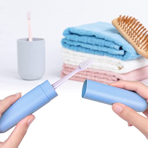 hooqict 4 pack travel toothbrush case portable travel toothbrush holder plastic toothbrush container protector cover for traveling camping home school business