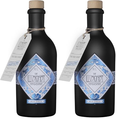 The Illusionist Distillery Masquerade/Alternativa sin alcohol con cambio de color/De los creadores de la Illusionist Dry Gin/Sin azúcar/Vegana/ 16 Botanicals / 500ML (Paquete de 2)